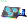 Adjustable 3-Fan Laptop Cooling Pad with Phone Holder