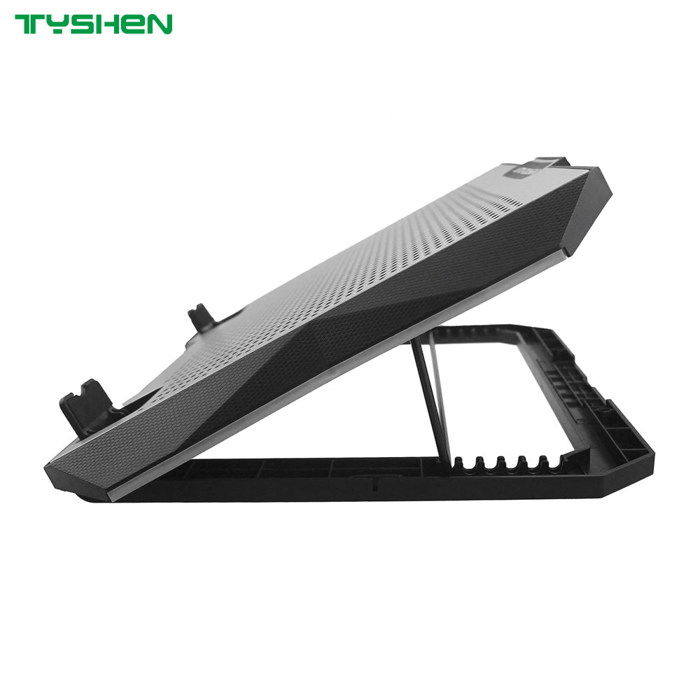 RGB Single-Fan Adjustable Gaming Laptop Cooling Fan with Phone Holder & Dual USB