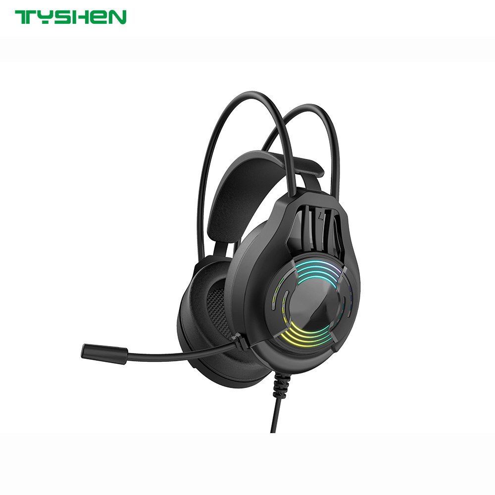OEM 40mm Wired Gaming Headset RGB Light Noise Cancelling Microphone