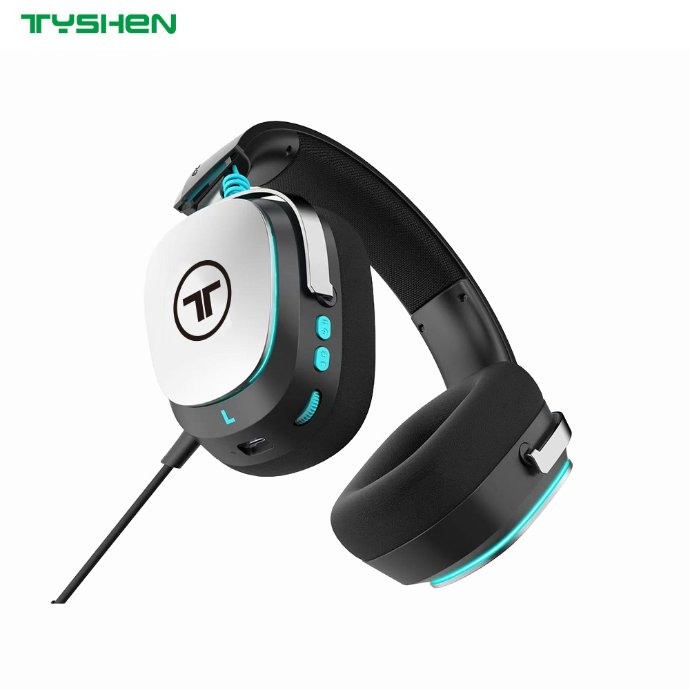 50mm Tri Mode RGB Gaming Headset 2.4G Bluetooth Wireless Wired Noise Cancelling Microphone
