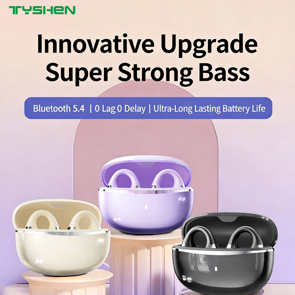 Open Ear Clip Headset with Bluetooth 6.0 Stable Connection Wireless Audio