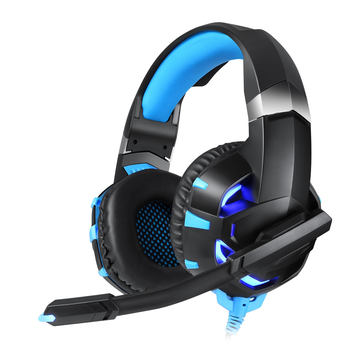 Tyshen Popular Wired Gaming Headset Headphones 7.1 Surround Gamer Headphone USB Blue LED Light Display Cheap Wire Colorful Computer Stereo Earphone