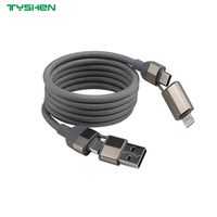 100/240W 4 in 1 Magnetic Braided Fast Charging Cable for Phone/Laptop/Tablet