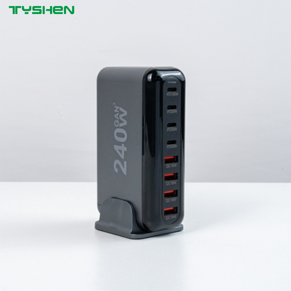 GaN 260W Desktop Charger Station PD100W For MacBook Laptop Us/EU/Au/Kr Fast Charger
