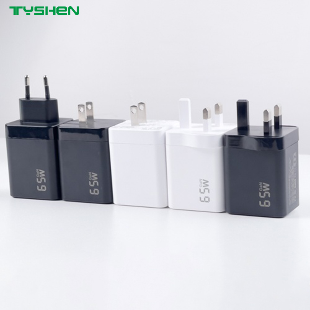 65W GaN Phone Charger with Retractable USB-C Cable PD Fast Charge
