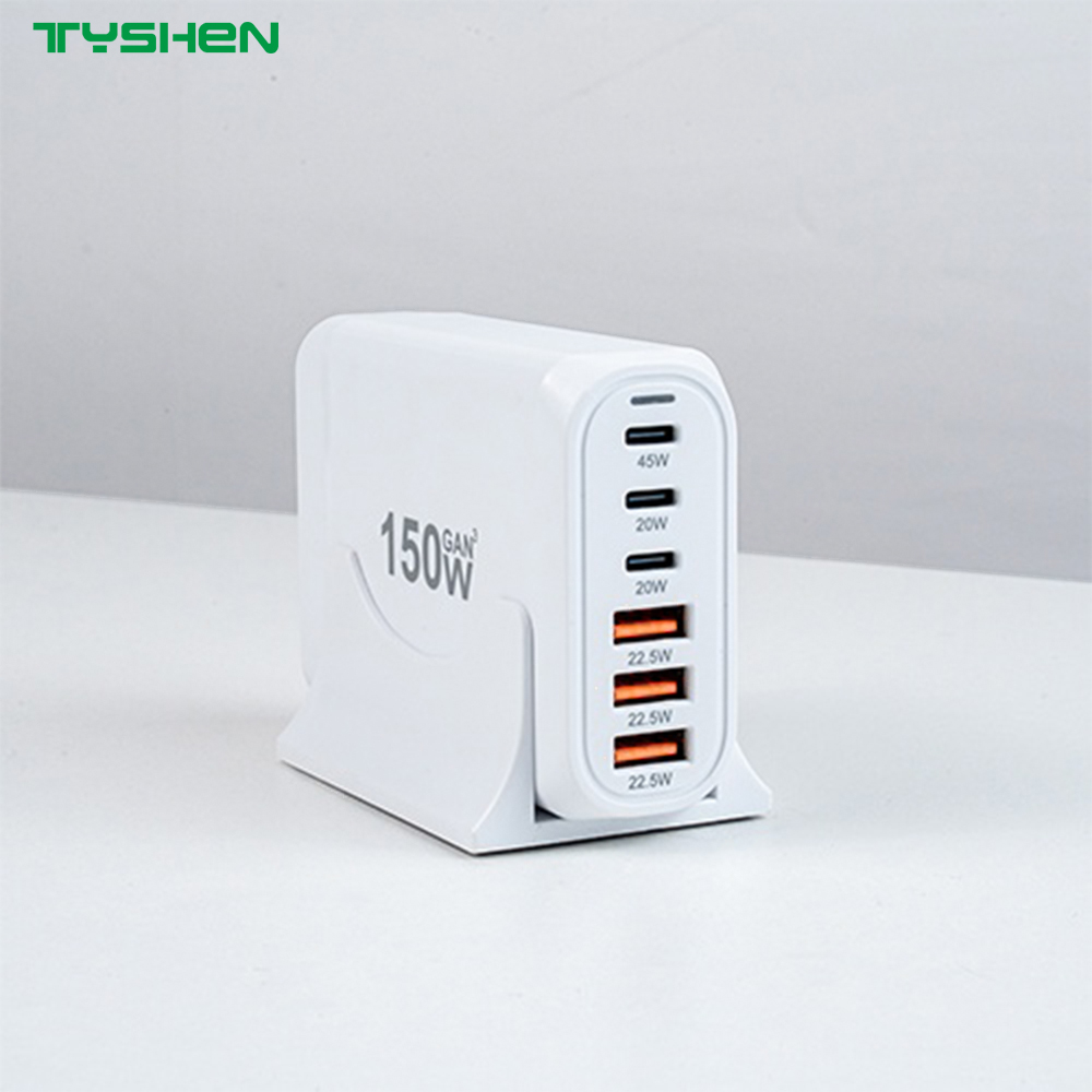 120W 6-Port Fast Charging Station phone/laptop Charger Desktop US/EU/AU/KR Fast Charger