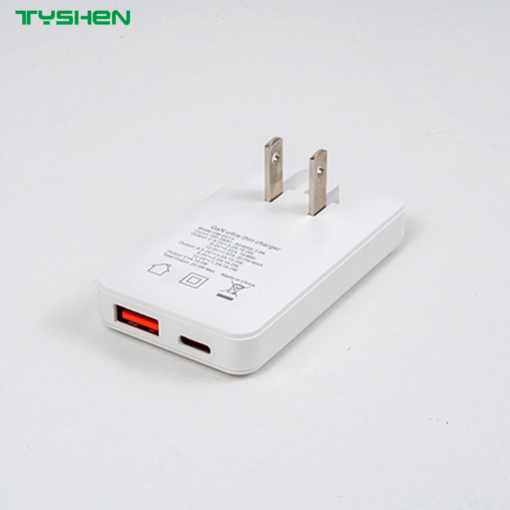 20W PD Dual Port Ultra Slim US Foldable Swappable Plug Charger OEM