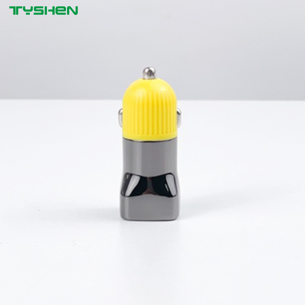 50W USB-C USB-A Fast Car Charger Zinc Alloy Dual Port Adapter