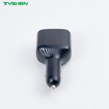 80W Digital Display Car Charger Retractable Cable USB-A USB-C Fast Charging