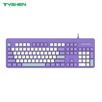 Colorful 104 Keys USB Keyboard Slim Office Keyboard with Anti-Wear UV Keycaps