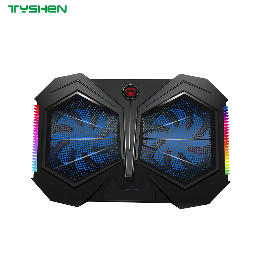 RGB Gaming Laptop Cooling Pad with RGB Light Bars and Adjustable Speed