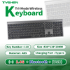 Tri-Mode Wireless 110 Keys Office Keyboard OEM Supplier Bluetooth 2.4G Rechargeable