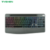 RGB Backlit 108 Keys Wireless Keyboard with Bluetooth 2.4G Rechargeable