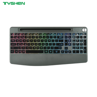 RGB Backlit 108 Keys Wireless Keyboard with Bluetooth 2.4G Rechargeable