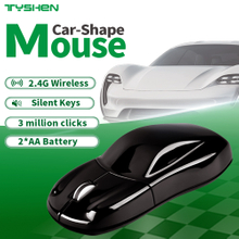 2.4G Wireless Car Shape Mouse Silent Click USB Optical Mouse Black OEM