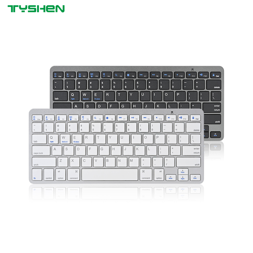 Dual Mode Round Keycaps Wireless Keyboard Bluetooth 2.4G with Stand Slim