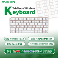 Ultra Thin 78 Keys Wireless Aluminum Keyboard for Tablet Laptop Office