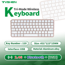 Ultra Thin 78 Keys Wireless Aluminum Keyboard for Tablet Laptop Office
