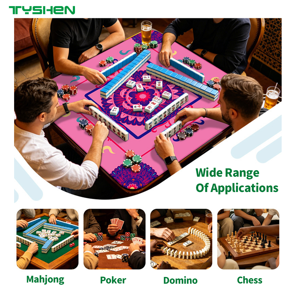 Custom Full Print Jacquard Waterproof Square Mahjong Table Mat
