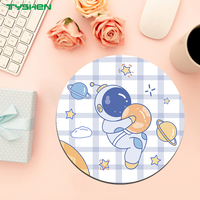 Stitched Edge Anime Round Mouse Pad 200mm with Anti-Slip Rubber Base