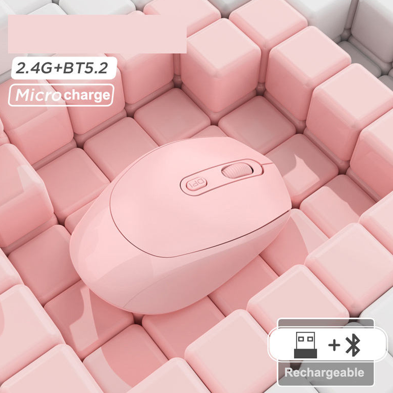 Computer Mouse Two Types 2.4G & Bluetooth Dual-Mode Wireless Mouse Adjustable DPI Type-C ...