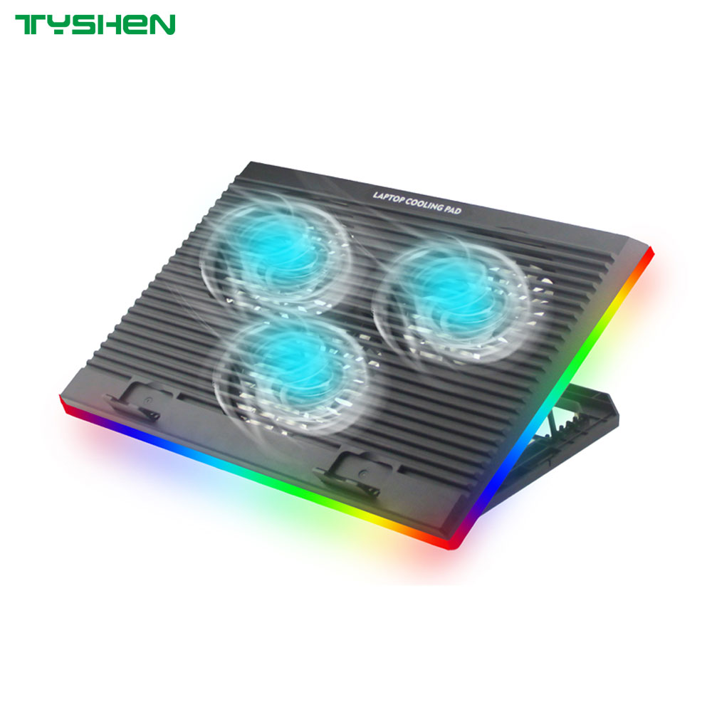 Adjustable 3-Fan Laptop Cooling Pad with Phone Holder