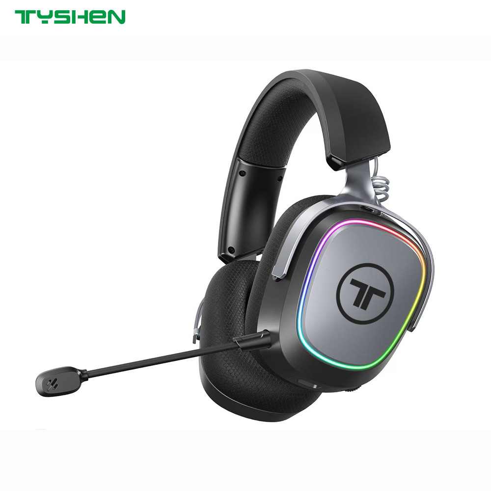 50mm Tri Mode RGB Gaming Headset 2.4G Bluetooth Wireless Wired Noise Cancelling Microphone
