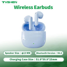 Semi In-Ear TWS Headset with Bluetooth 6.0 for Clear Sound 