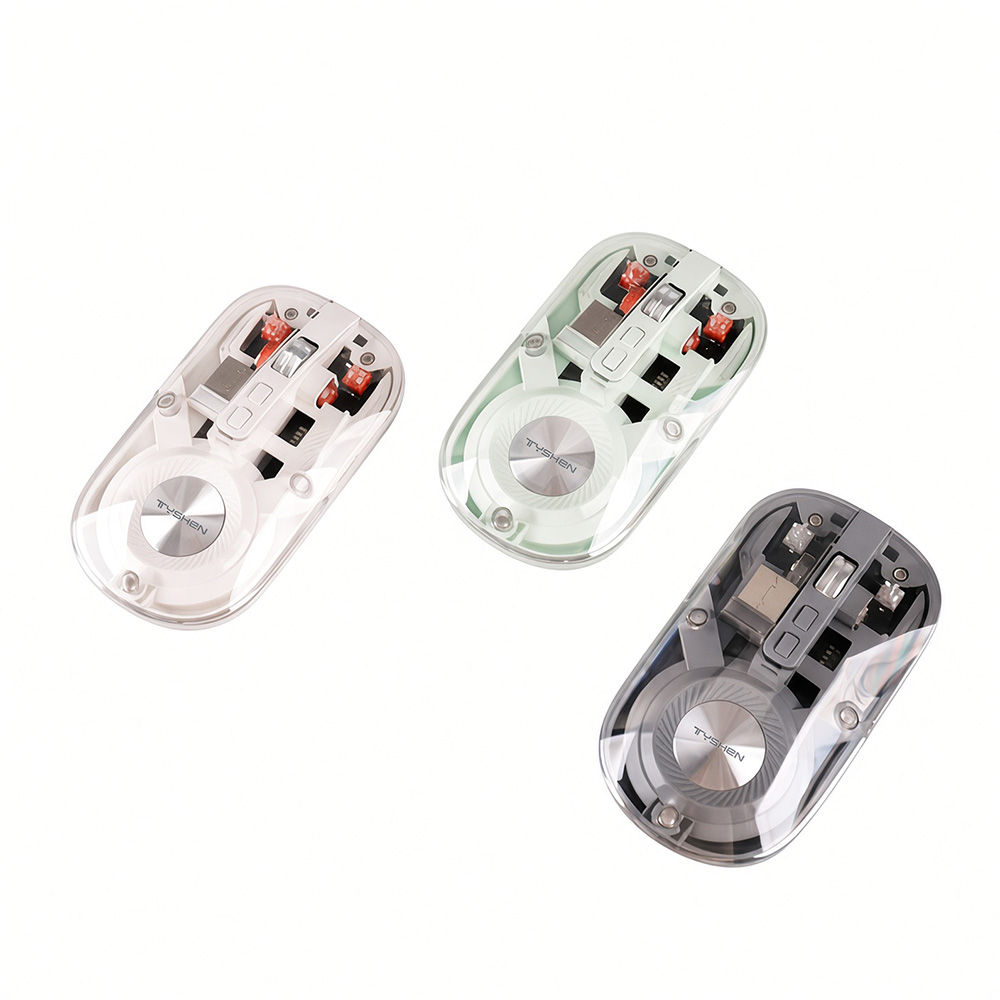Transparent Wireless Rechargeable Mouse with Magnetic Cover