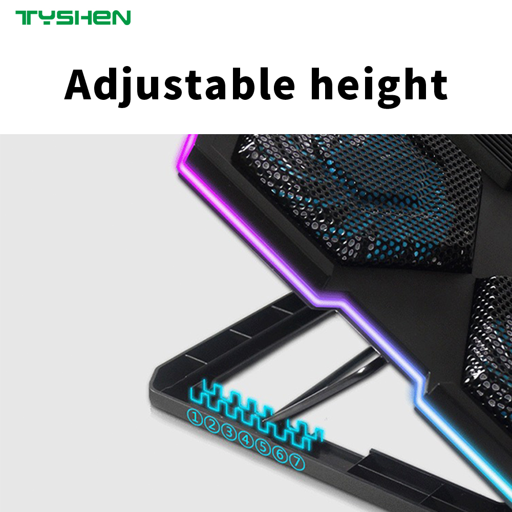 RGB Gaming Cooling Pad with 6 Fans and RGB Light Bars