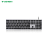 Ultra Slim Aluminum Wired 110 Keys Office Keyboard for Desktop Computer