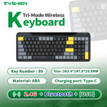 OEM RGB Backlit 99 Keys Tri-Mode Wireless Keyboard with Bluetooth