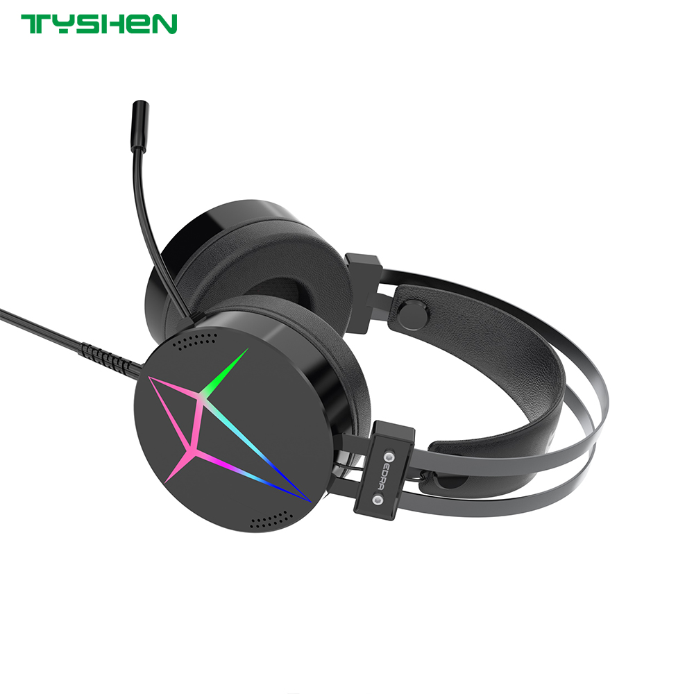 RGB Wired Headset 50mm Stereo Headphones With Noise Cancelling Microphone USB 3.5mm