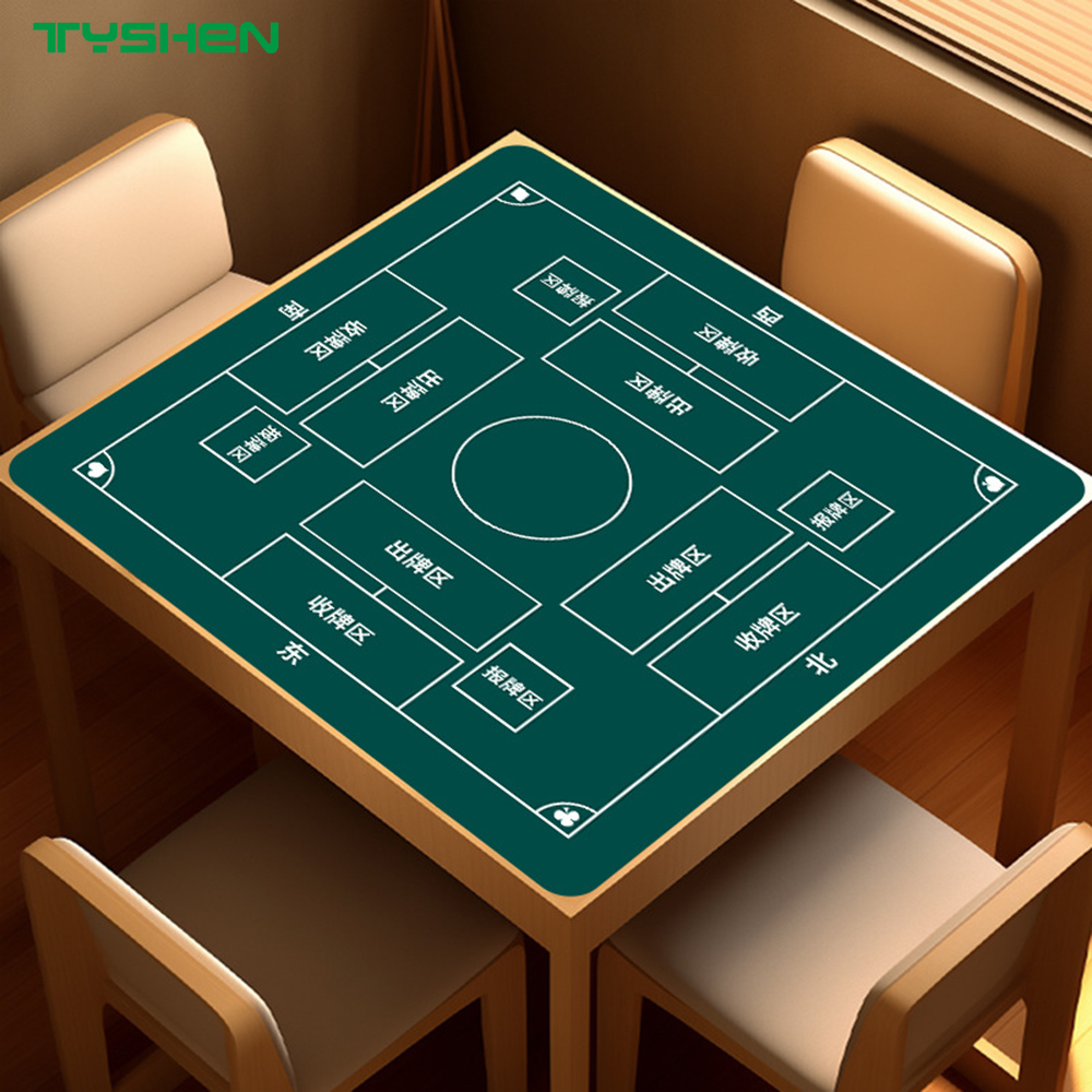 Unstitched Edge Custom Square Rubber Poker Game Mat For 4 Players Entertainment