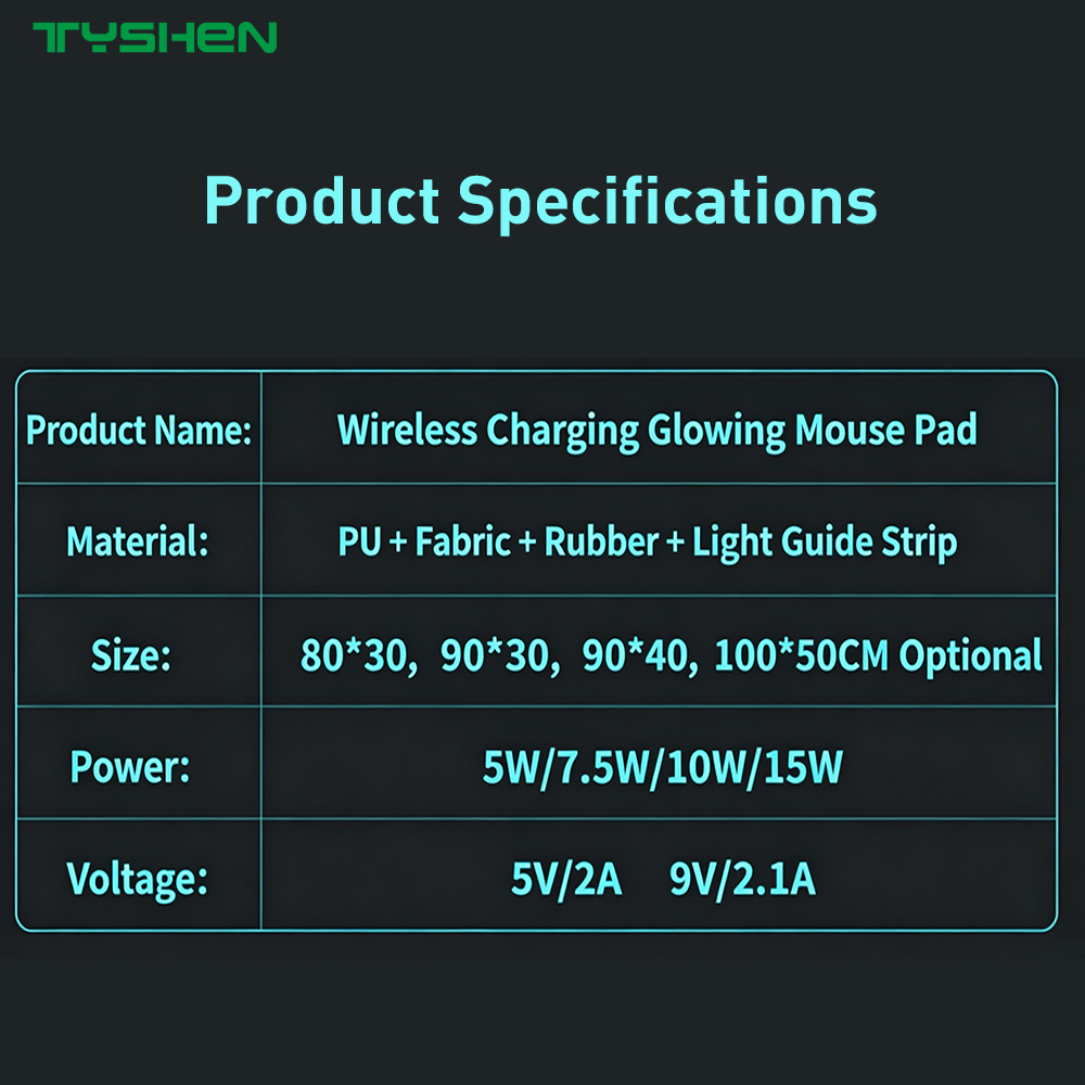 15W Wireless Charging RGB Gaming Mouse Pad with Touch Control