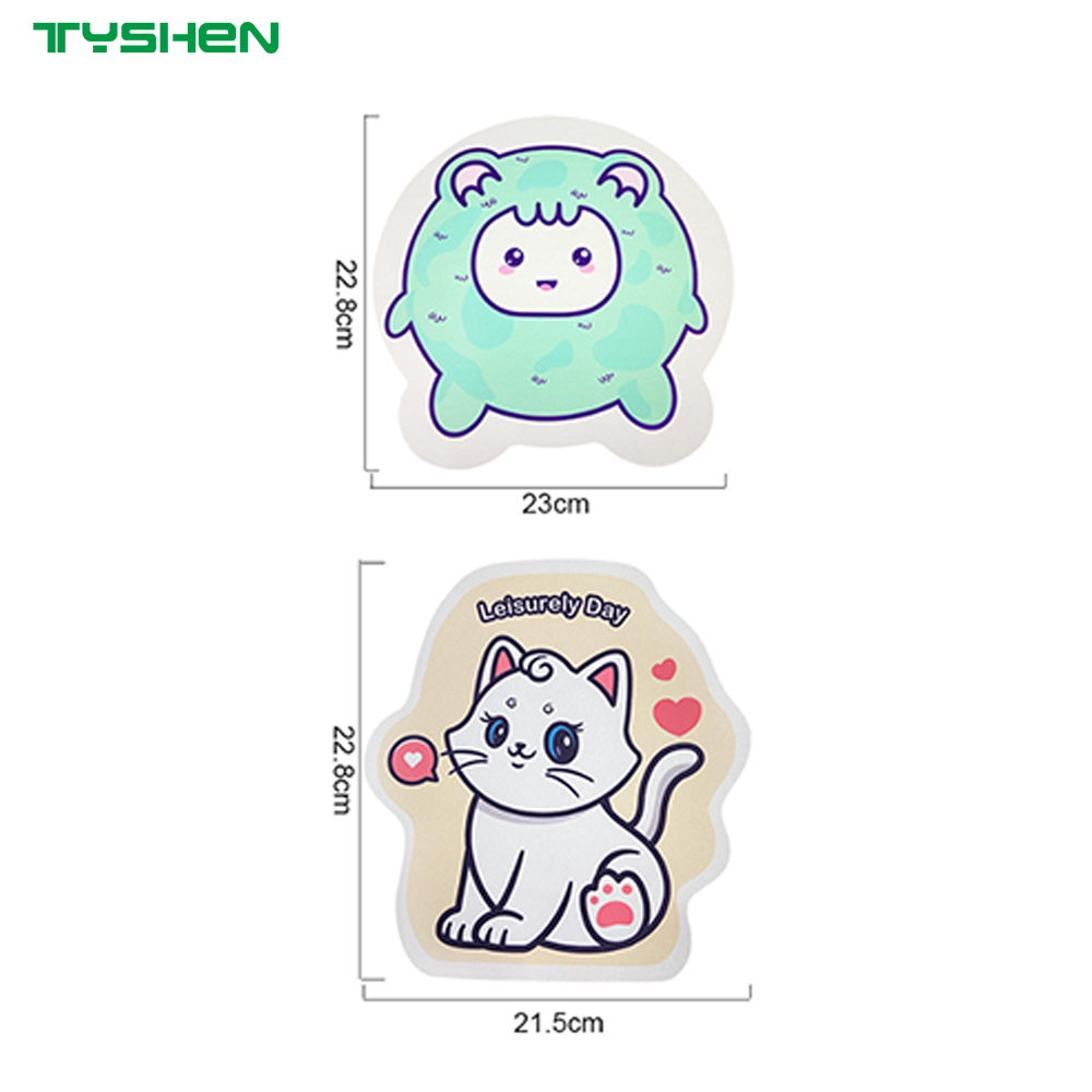 Cute Cartoon Irregular Shaped Mouse Pad with Stitched Edge and Anti-Slip Base
