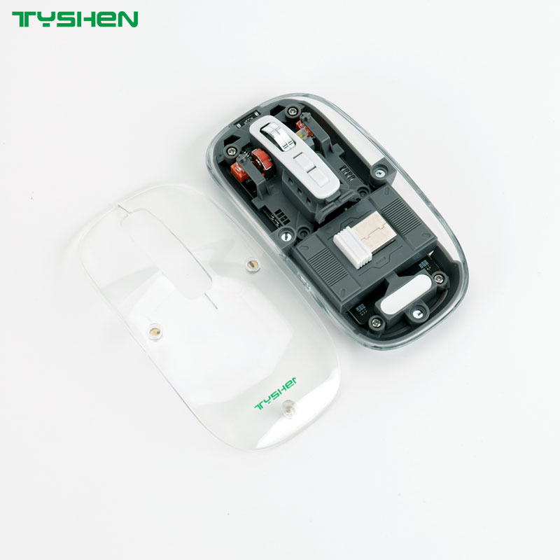 Crystal Transparent 2.4G & Bluetooth Dual-Mode 6 Keys Adjustable DPI Computer Mouse