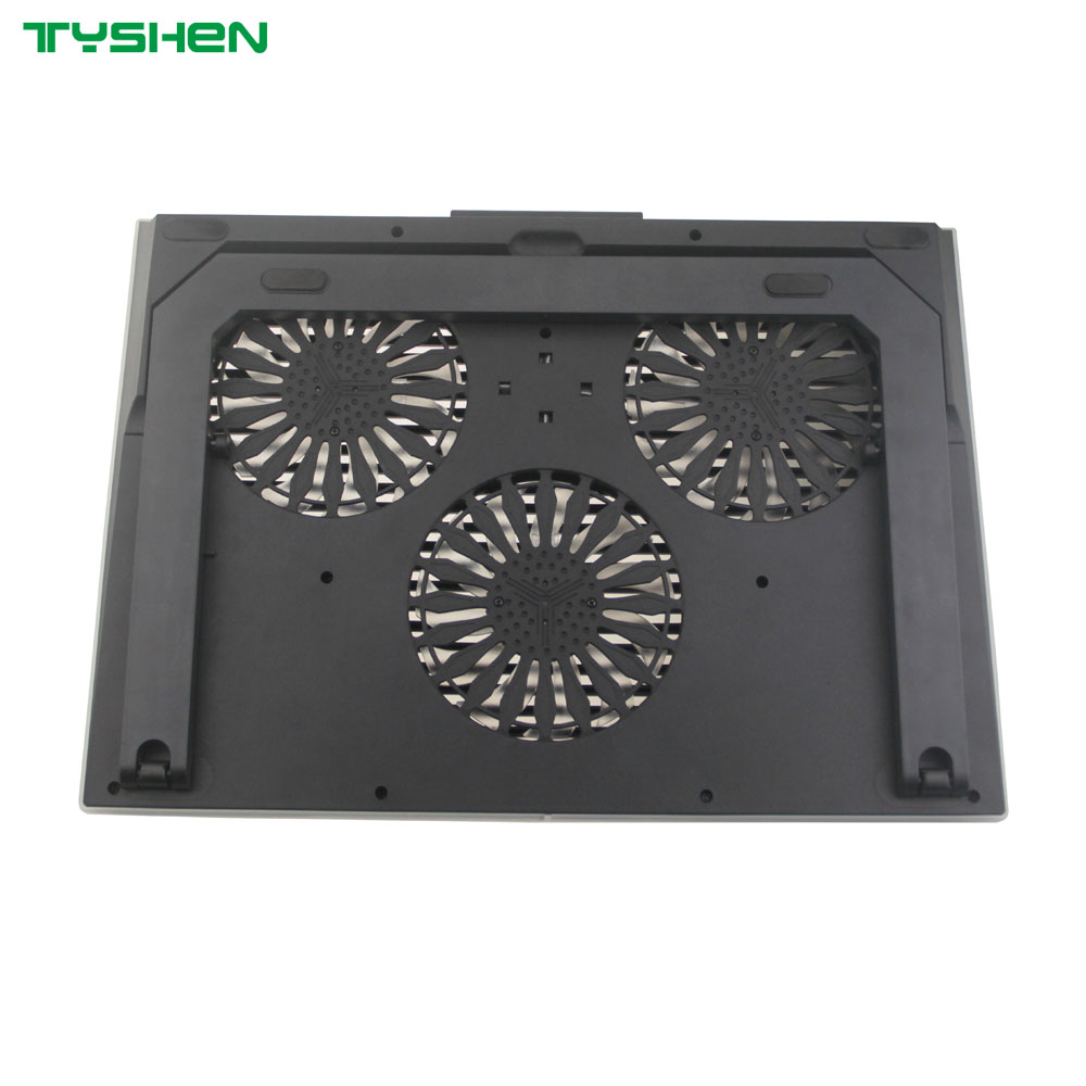 Adjustable 3-Fan Laptop Cooling Pad with Phone Holder