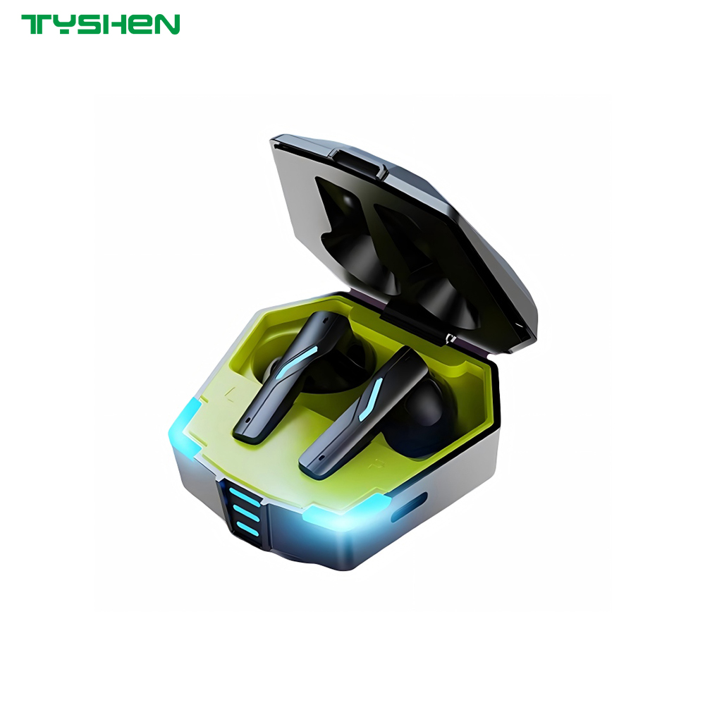 TWS Wireless Headset with Gaming Style Charging Case Bluetooth 6.0 Audio