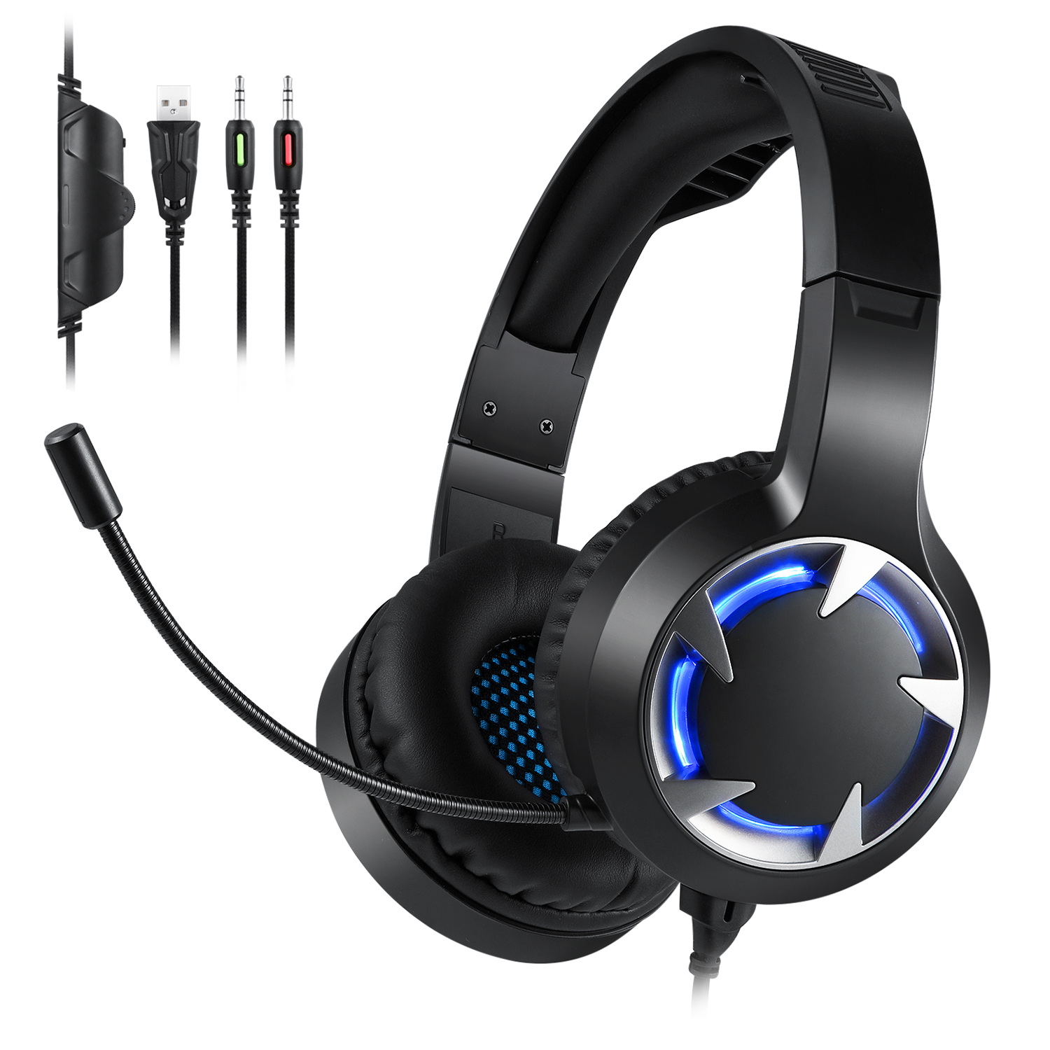 Wired Best Cost High Performance Cheap PC PS4 Computer LED RGB Gaming Headset Wholesale for Gamer Shenzhen Headphones Noise Cancelling Earphone