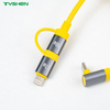 27W/60W 2 in 1 Spring Coiled Fast Charging Cable for car