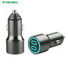 72W Dual USB-C Aluminum Car Charger PD Fast Charging Adapter