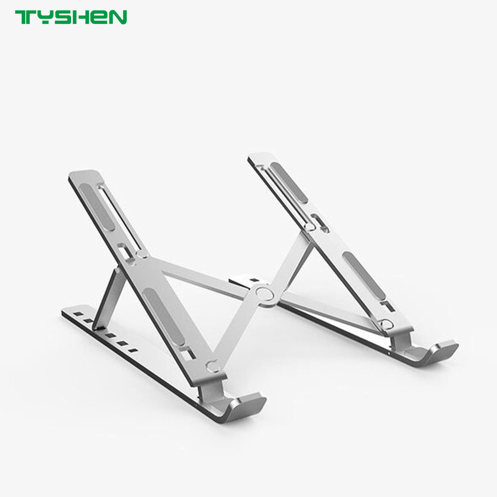 Foldable Aluminum Laptop Stand with Adjustable Anti-Slip Design