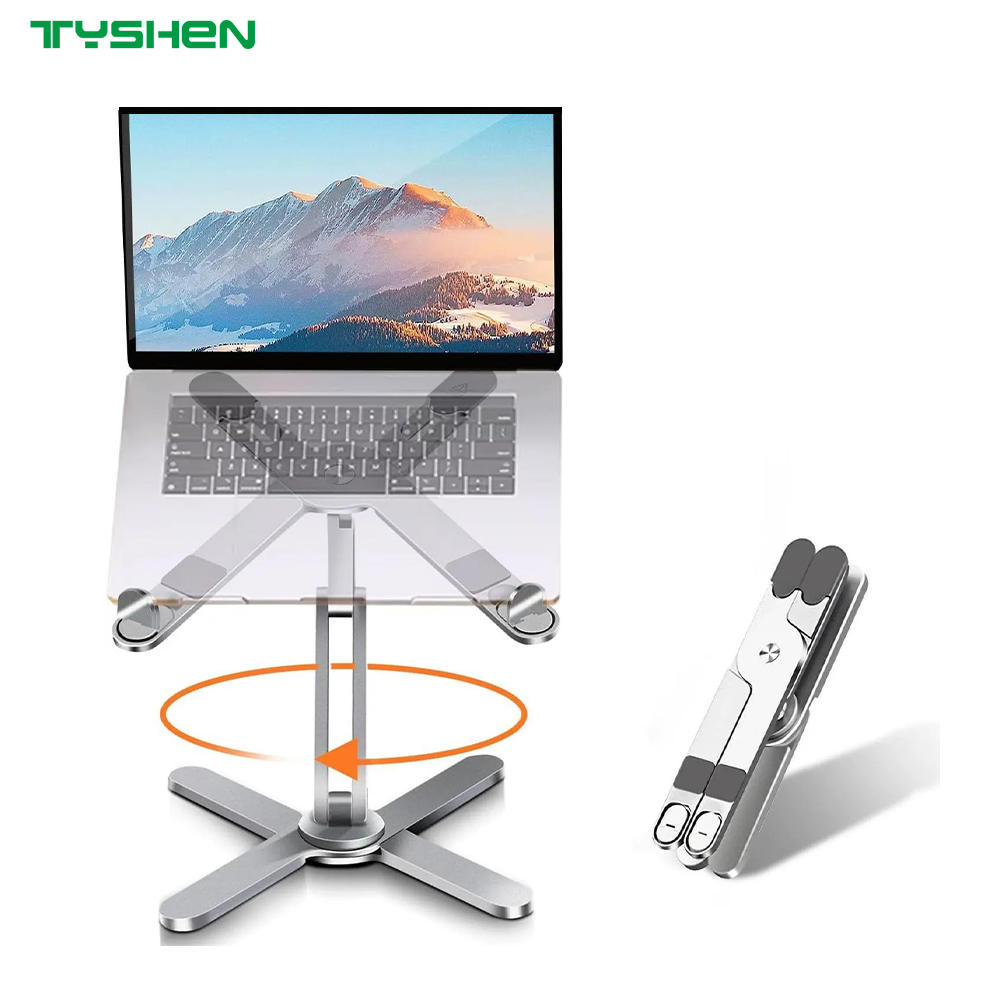 360° Rotating Aluminum Laptop Stand with Adjustable Height
