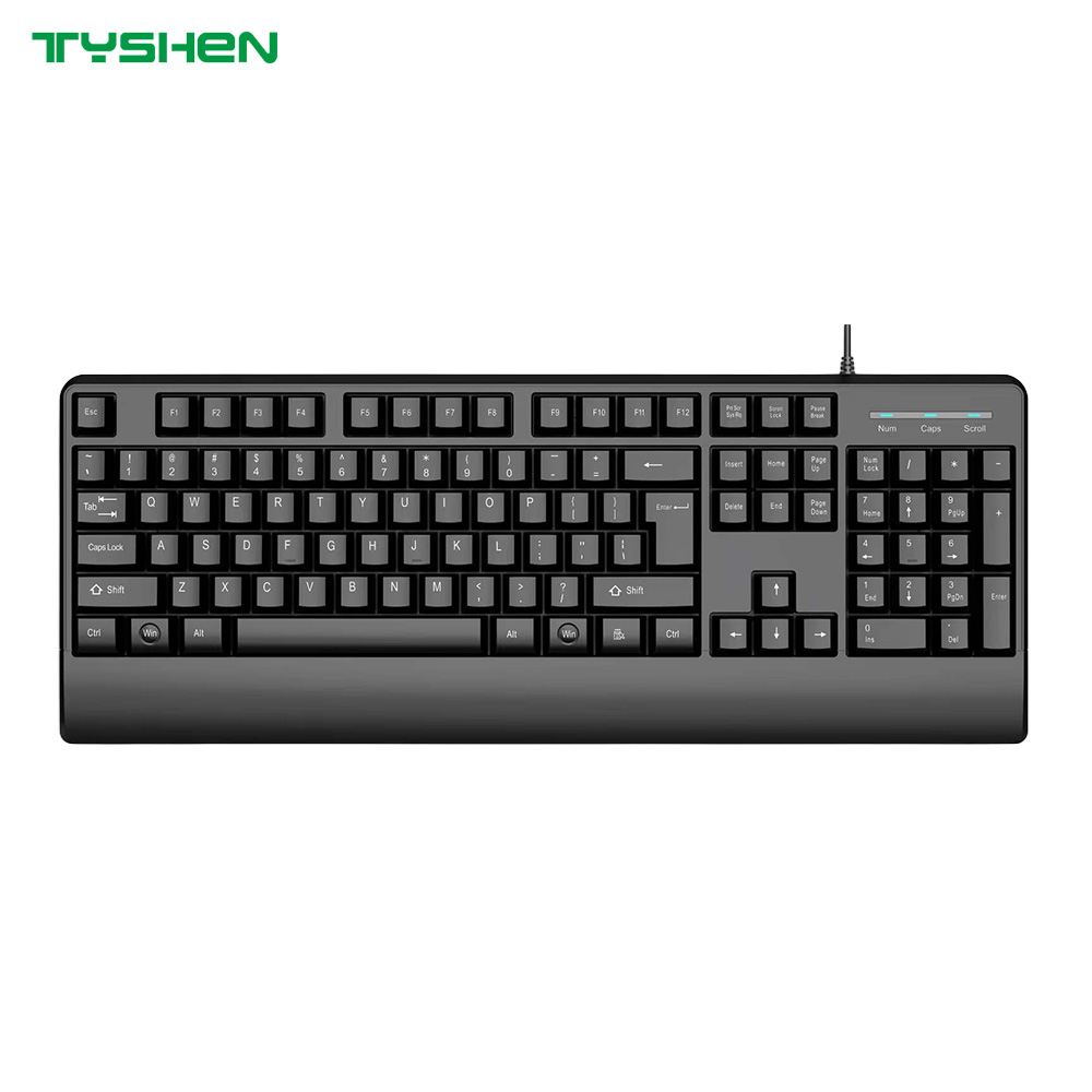 104/105 Keys Computer Keyboard with Ergonomic Wrist Rest for Business Office