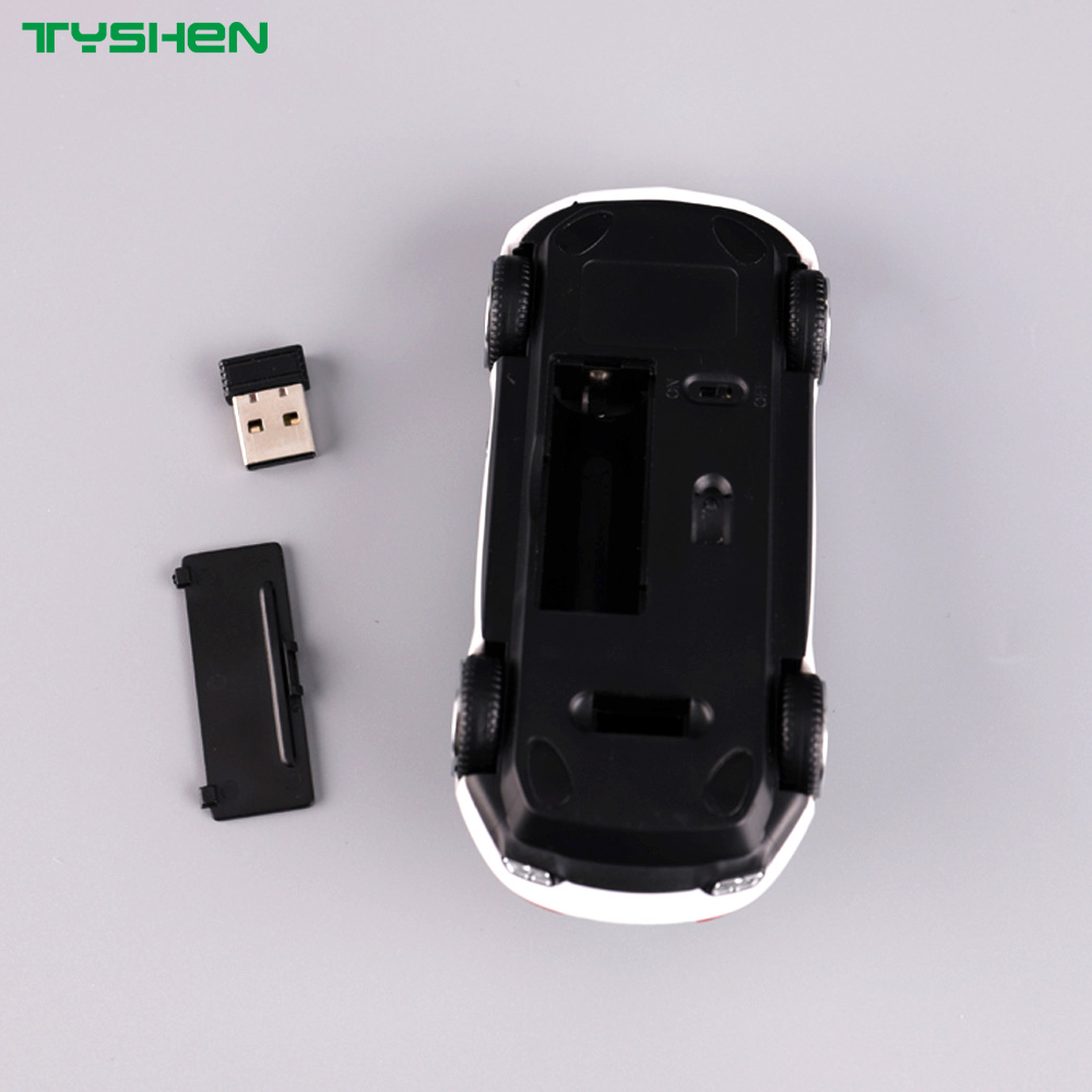2.4G Wireless Car Shape Mouse LED Light USB Optical Mouse Sports Car Design