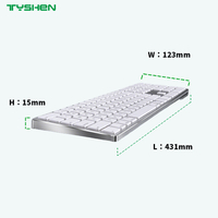 Ultra Slim Aluminum Wired 110 Keys Office Keyboard for Desktop Computer