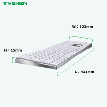 Ultra Slim Aluminum Wired 110 Keys Office Keyboard for Desktop Computer