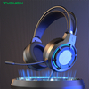 RGB Light Wired Headphones 50mm HiFi With Flexible Microphone For PC