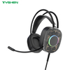 Transparent RGB Wired Headset 50mm Stereo Headphones With Microphone USB 3.5mm